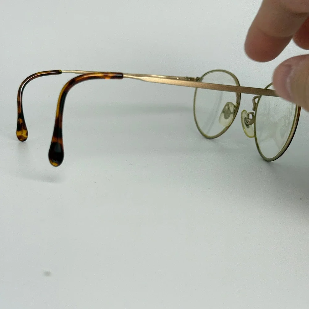 Calvin Klein CK 203 522 140 Gold Tortoise Round Eyeglasses Frames‎ Italy Vintage